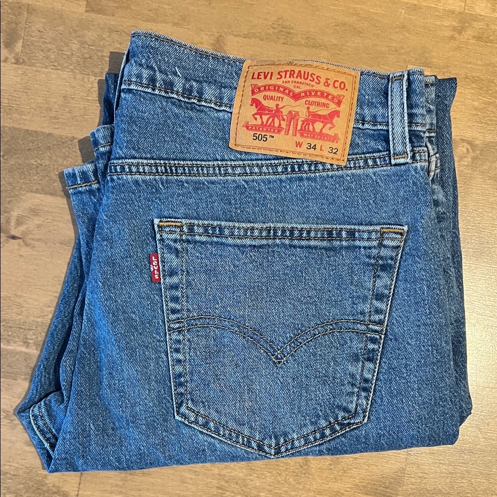 Levi Strauss Men’s Vintage Classic 505 Stonewash Straight Leg Jeans Sz 34/32